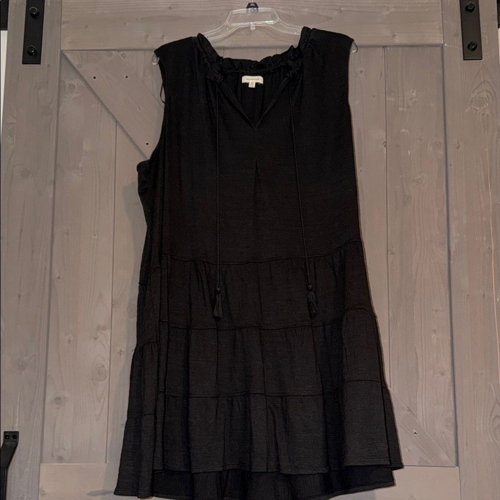 Max Studio Charcoal Tiered Dress